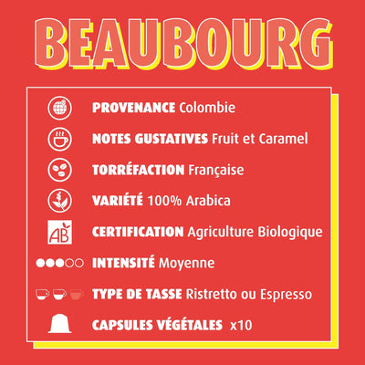 Capsules de café bio Beaubourg Yellow Tucan 