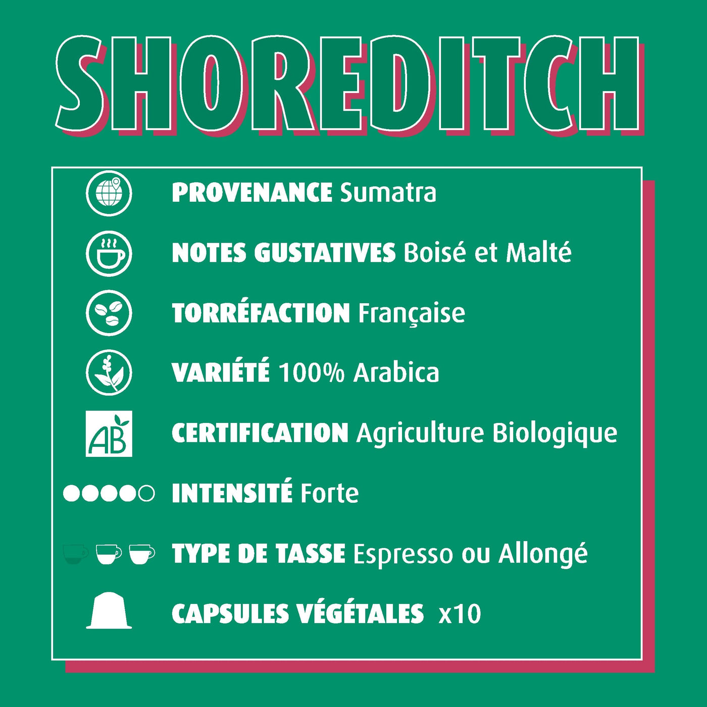 Capsules de café bio Shoreditch Yellow Tucan 