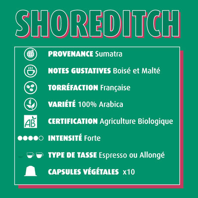 Capsules de café bio Shoreditch Yellow Tucan 